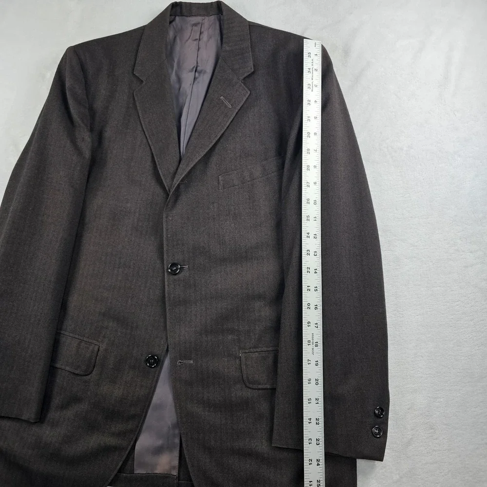 Vtg 80's Cable Car Clothiers Suit Men 40S 33x28 Herringbone Flannel Wool BESPOKE